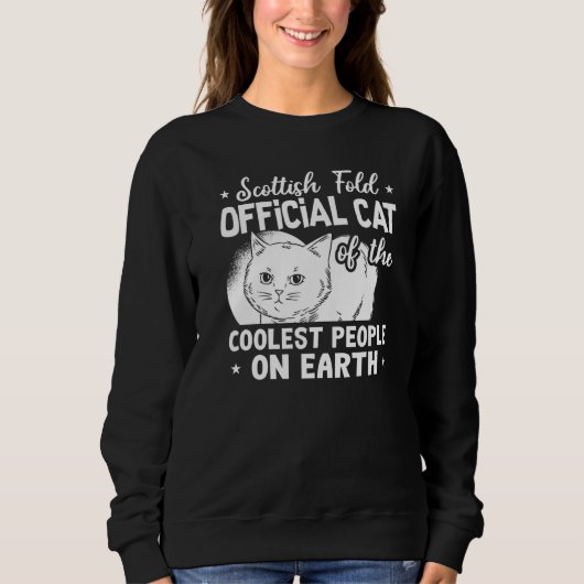 Scottish Fold Cat Longhair Highland Kitten Owner Sweatshirt (Vorderseite)