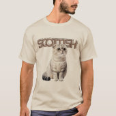 Scottish Fold Cat, Minimalistisch Cosy, Cat Parter T-Shirt (Vorderseite)