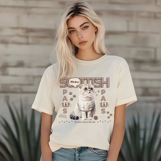 Scottish Fold Cat, Minimalistisch Cosy, Cat Parter T-Shirt