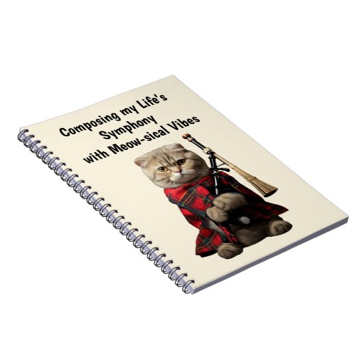 Scottish Fold Cat mit Bagpipe Notizblock (Rechte Seite)
