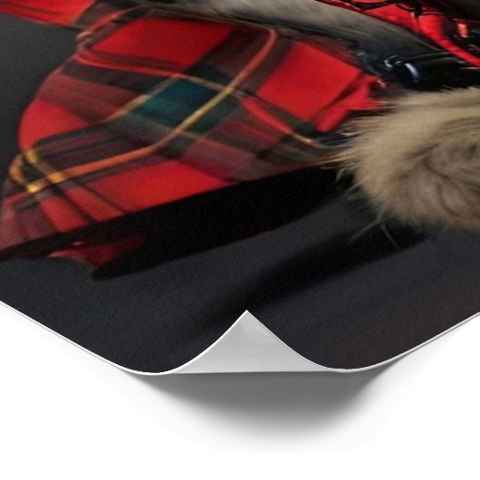 Scottish Fold Cat mit Bagpipe Poster (Ecke)