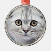 Scottish Fold Cat Ornament Aus Metall (Vorne)