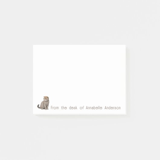 Scottish Fold Cat Personalize Notes Post-it Klebezettel (Vorderseite)