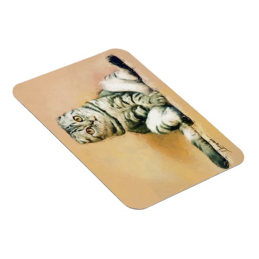 Scottish Fold Cat Sitting Portrait Magnet (Rechte Seite)