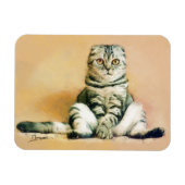 Scottish Fold Cat Sitting Portrait Magnet (Horizontal)