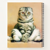 Scottish Fold Cat Sitting Portrait Notizblock (Rückseite)