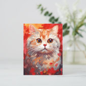 Scottish Fold Cat Valentine's Day Postkarte (Stehend Vorderseite)