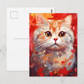 Scottish Fold Cat Valentine's Day Postkarte (Vorne/Hinten)