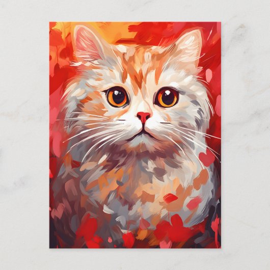 Scottish Fold Cat Valentine's Day Postkarte (Vorderseite)