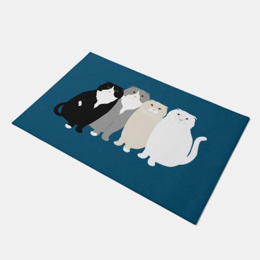 Scottish Fold Cats Doormat Fußmatte (Schrägansicht)