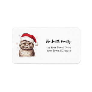 Scottish Fold Christmas Cat Rücksendeadressen-Aufk Adressaufkleber