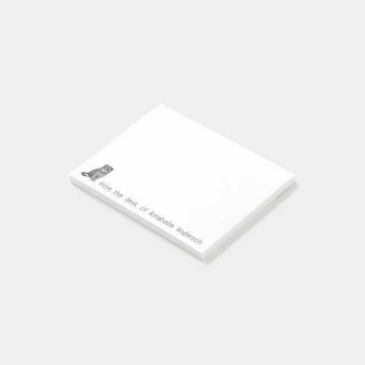 Scottish Fold Gray Cat Personalize Notes Post-it Klebezettel (angewinkelt)