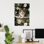 Scottish Fold In Bathtub Poster, Funny Cat Poster (Heimbüro)