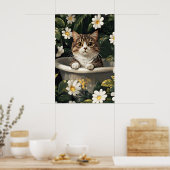 Scottish Fold In Bathtub Poster, Funny Cat Poster (Küche)