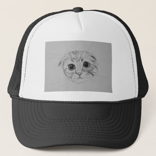 Scottish Fold Kitten Trucker Hat Truckerkappe (Vorderseite)