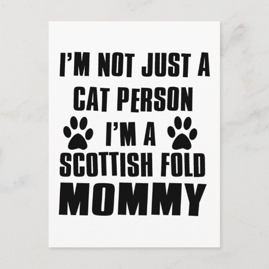 Scottish Fold Shirts Cat Design Postkarte (Vorderseite)