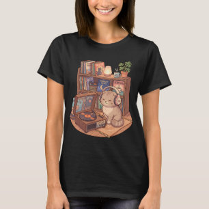 Scottish Fold Vinyl DJ Plattenspieler Lo-Fi T-Shirt