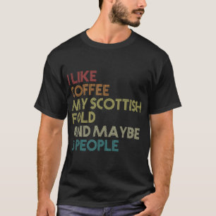 Scottish Folkkat for Ladys Coffee Quote Vintag T-Shirt