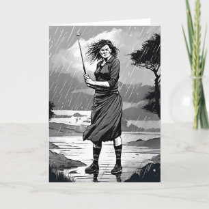 Scottish Golfer Golf Card Feiertagskarte