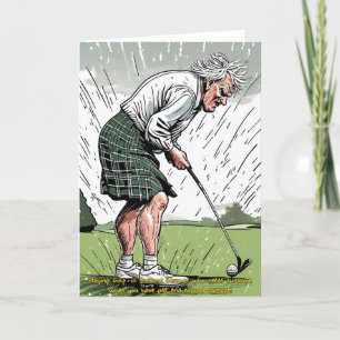 Scottish Golfer Golf Card Feiertagskarte