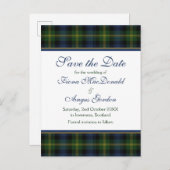 Scottish Gordon Tartan Wedding Save the Date Ankündigungspostkarte (Vorne/Hinten)