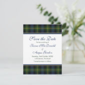 Scottish Gordon Tartan Wedding Save the Date Card (Stehend Vorderseite)