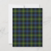 Scottish Gordon Tartan Wedding Save the Date Card (Rückseite)