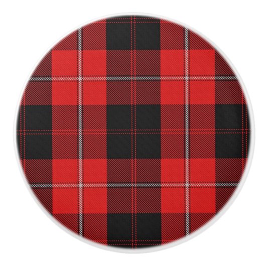 Scottish Grandeur Clan Cunningham Tartan Kariert Keramikknauf (Vorderseite)