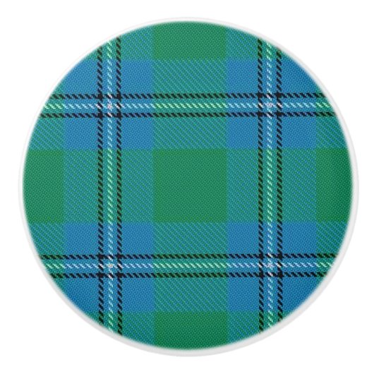 Scottish Grandeur Clan Irvine Irwin Tartan Kariert Keramikknauf (Vorderseite)