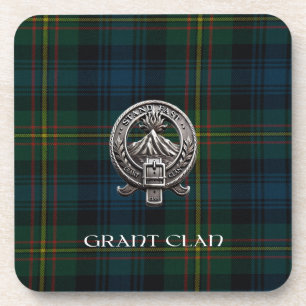Scottish Grant Clan Tartan & Wappen Getränkeuntersetzer