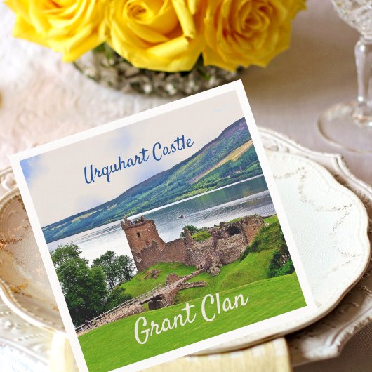 Scottish Grant Clan-Urquhart Castle Napkins Serviette