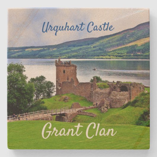 Scottish Grant Clan Urquhart Castle Stone Unterset Steinuntersetzer (Vorderseite)