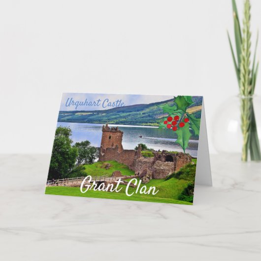 Scottish Grant Clan Urquhart Castle Weihnachtskart Karte (Vorderseite)