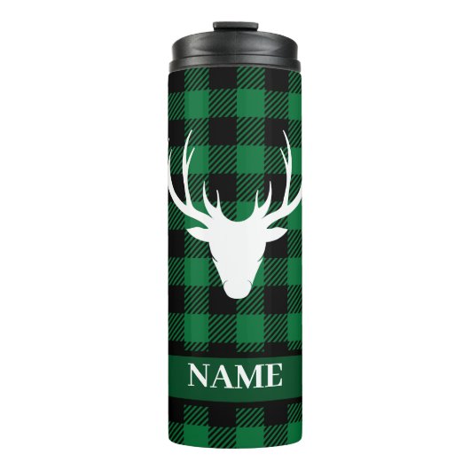 Scottish Green Buffalo Kariert Tartan Thermosbecher (Vorderseite)