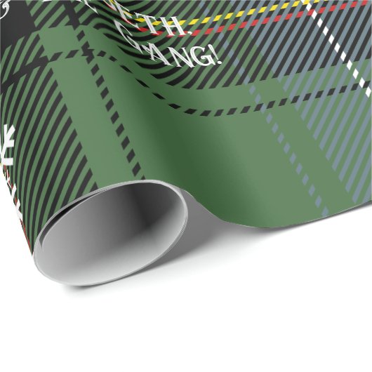 Scottish Green Tartan Snowflake Personalisierte Xm Geschenkpapier (Rolleneckpunkt)