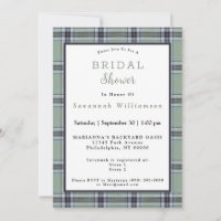 Scottish Green Tartan Watercolor Brautparty