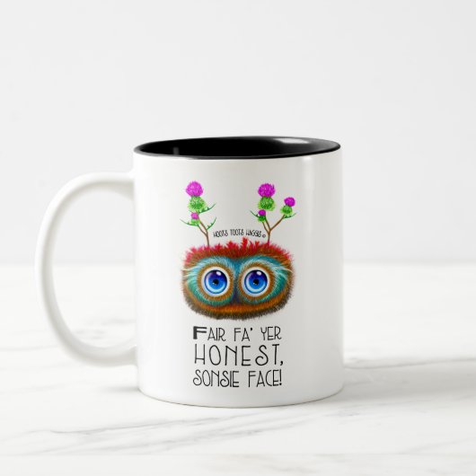 Scottish Haggis Robert Burns Zitat Zweifarbige Tasse (Links)