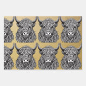 Scottish Highland Bull Illustration Geschenkpapier Set (Vorderseite 3)