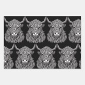 Scottish Highland Bull Illustration Geschenkpapier Set (Vorderseite)
