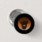 Scottish Highland Cattle Button (Vorne & Hinten)