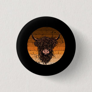 Scottish Highland Cattle Button