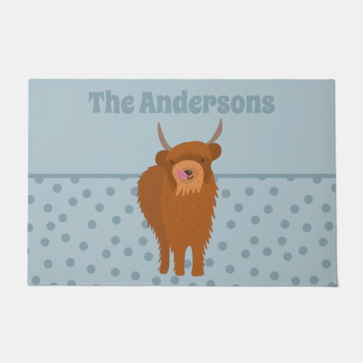 Scottish Highland Cattle Cow Graphic Personalisier Fußmatte (Vorderseite)