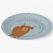 Scottish Highland Cattle Cow Graphic Personalisier Pappteller (Schrägansicht)