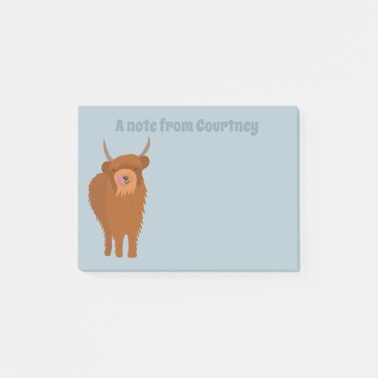 Scottish Highland Cattle Cow Graphic Personalisier Post-it Klebezettel (Vorderseite)