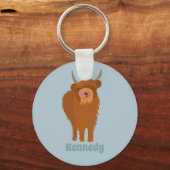 Scottish Highland Cattle Cow Graphic Personalisier Schlüsselanhänger (Vorderseite)