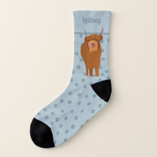 Scottish Highland Cattle Cow Graphic Personalisier Socken (Links - Außen)