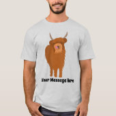 Scottish Highland Cattle Cow Graphic Personalisier T-Shirt (Vorderseite)