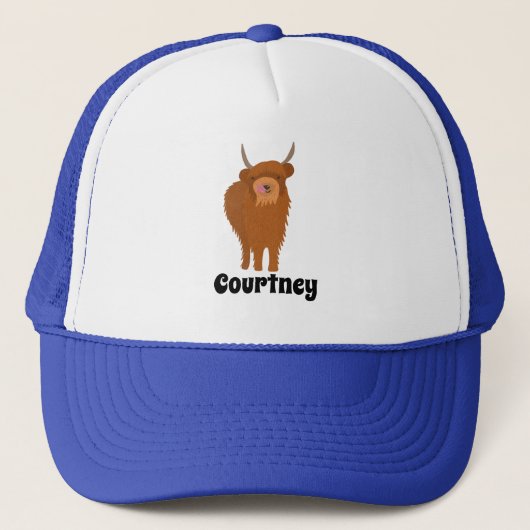 Scottish Highland Cattle Cow Graphic Personalisier Truckerkappe (Vorderseite)