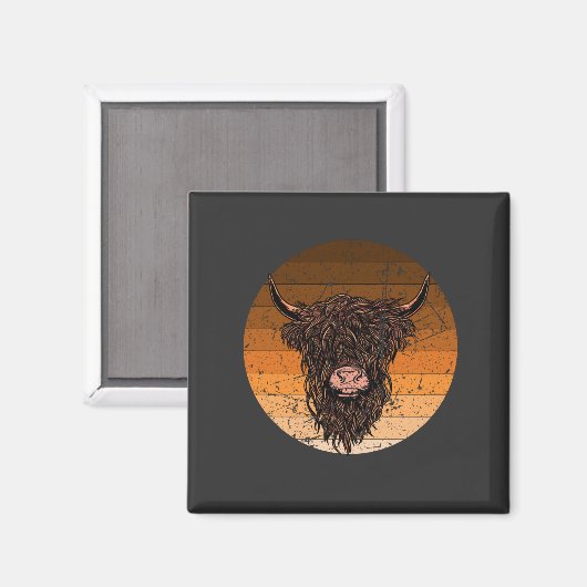 Scottish Highland Cattle Magnet (Vorderseite/Rückseite)