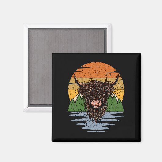 Scottish Highland Cattle Magnet (Vorderseite/Rückseite)